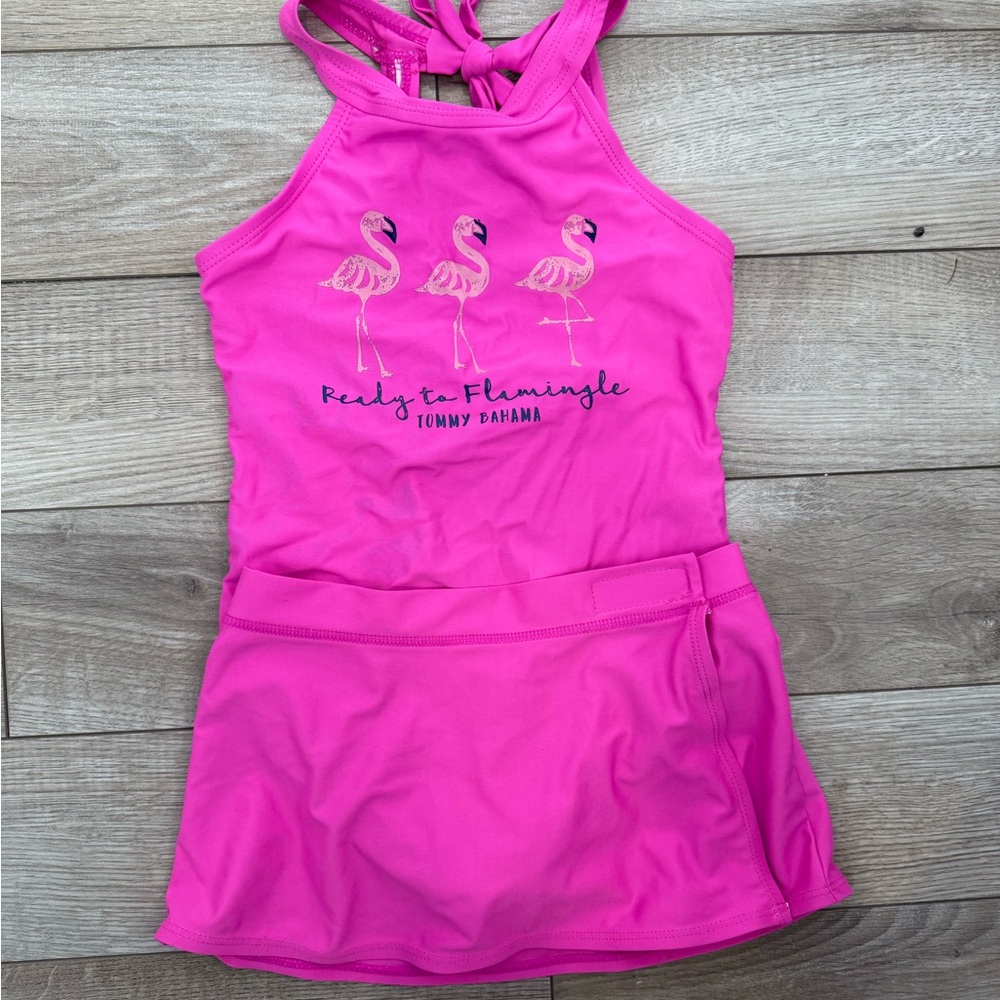 Tommy Bahama Flamingo Pink One Piece with Cover Up skirt